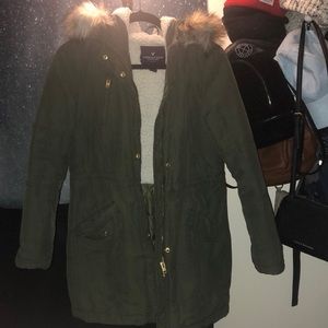 American Eagle parka w/ detachable faux fur jacket